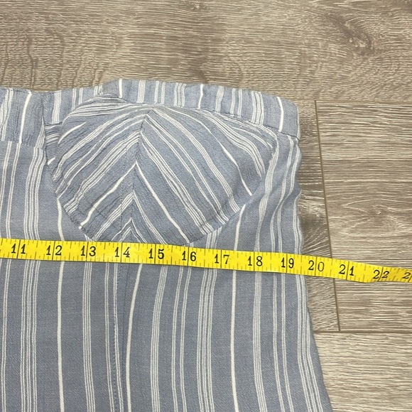 American Eagle Outfitters Blue and White Striped Chambray Strapless Dress XL - Picture 5 of 16